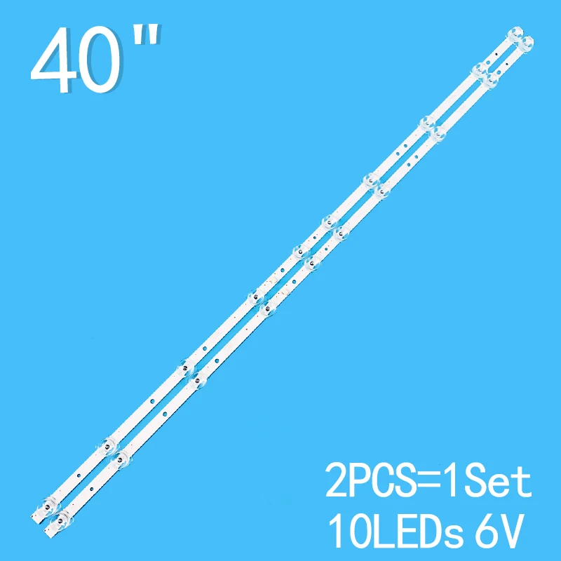 

New 2PCS/lot 744mm 10LEDs 6V For 40" TV 40d3000 40S6500FS 40S6500 40F6F 40L2F 40S325 40D6 10X2 4C-LB4010-HR01J THOMSON 40FE5606