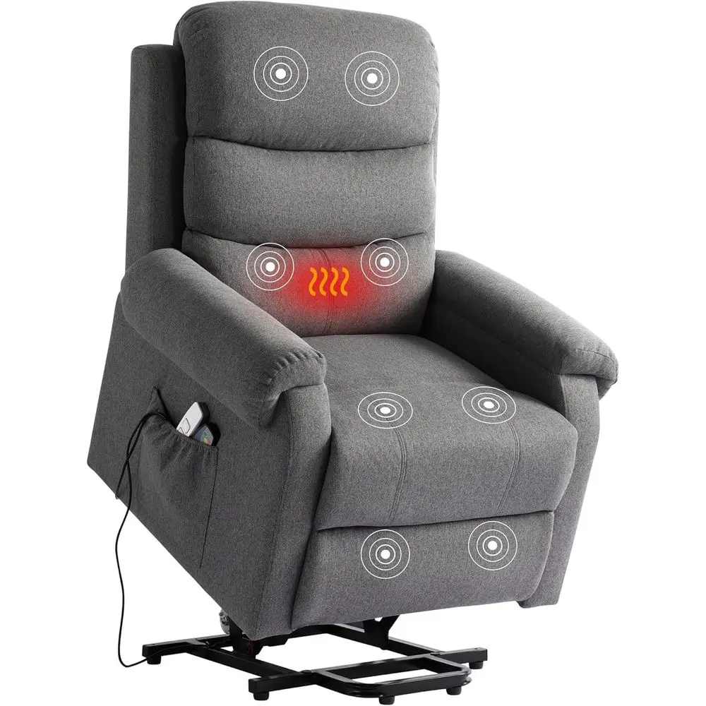 

Massage & Heat Recliner Chair with USB Port for Adults, Grey, 29 Wide