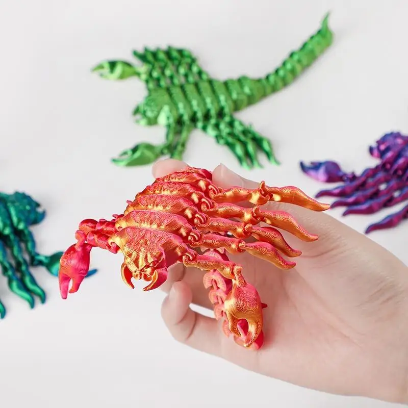 1pc 3D Printed Scorpion Simulation Toy Movable Retractable Joints Creative Model Desktop Decoration Collection Ornaments Gifts
