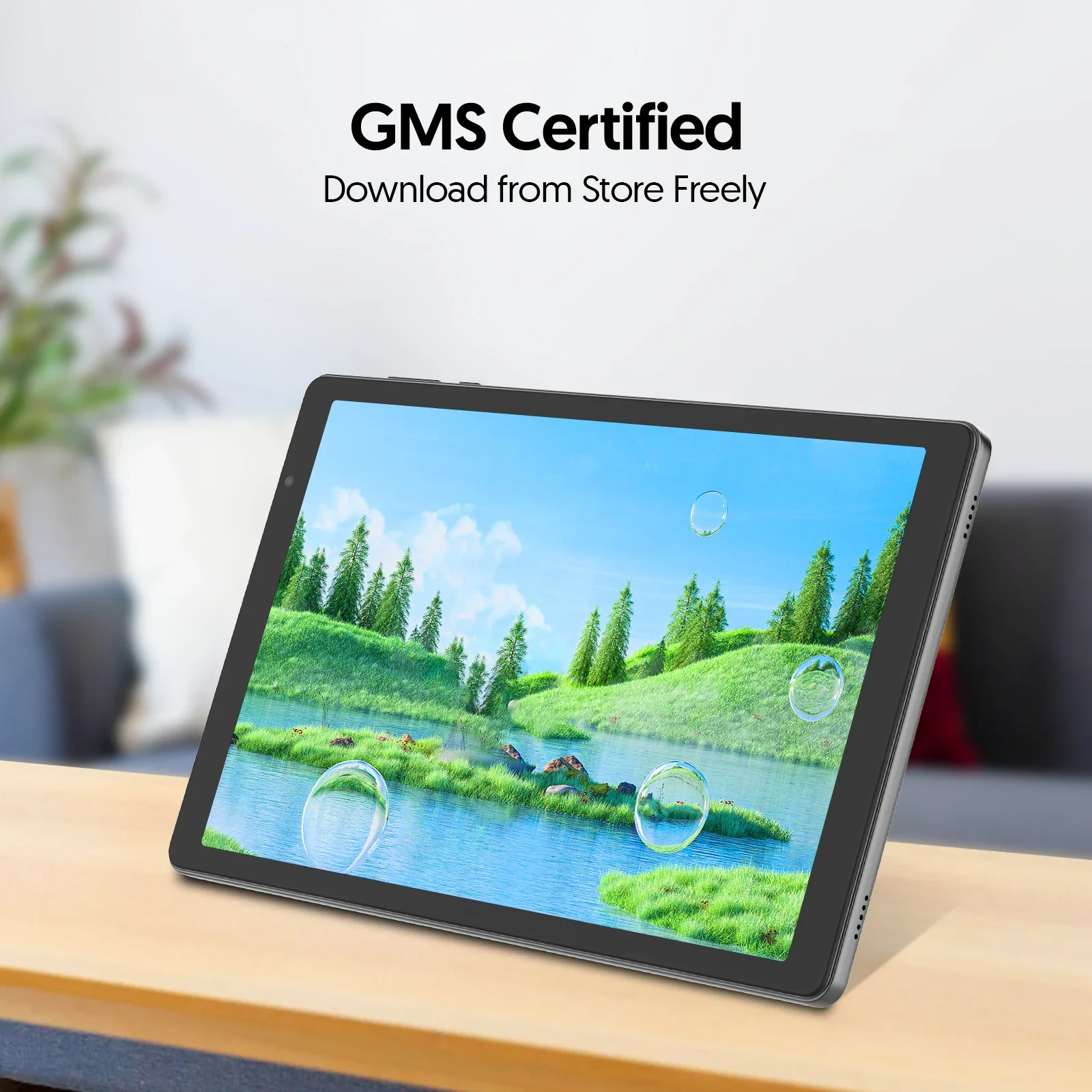 Tablette 10 pouces, Android 14, processeur quad-core, 4 Go de RAM (2 Go + 2 Go extensible), stockage 32 Go, Wi-Fi, double caméra, 6000 mAh