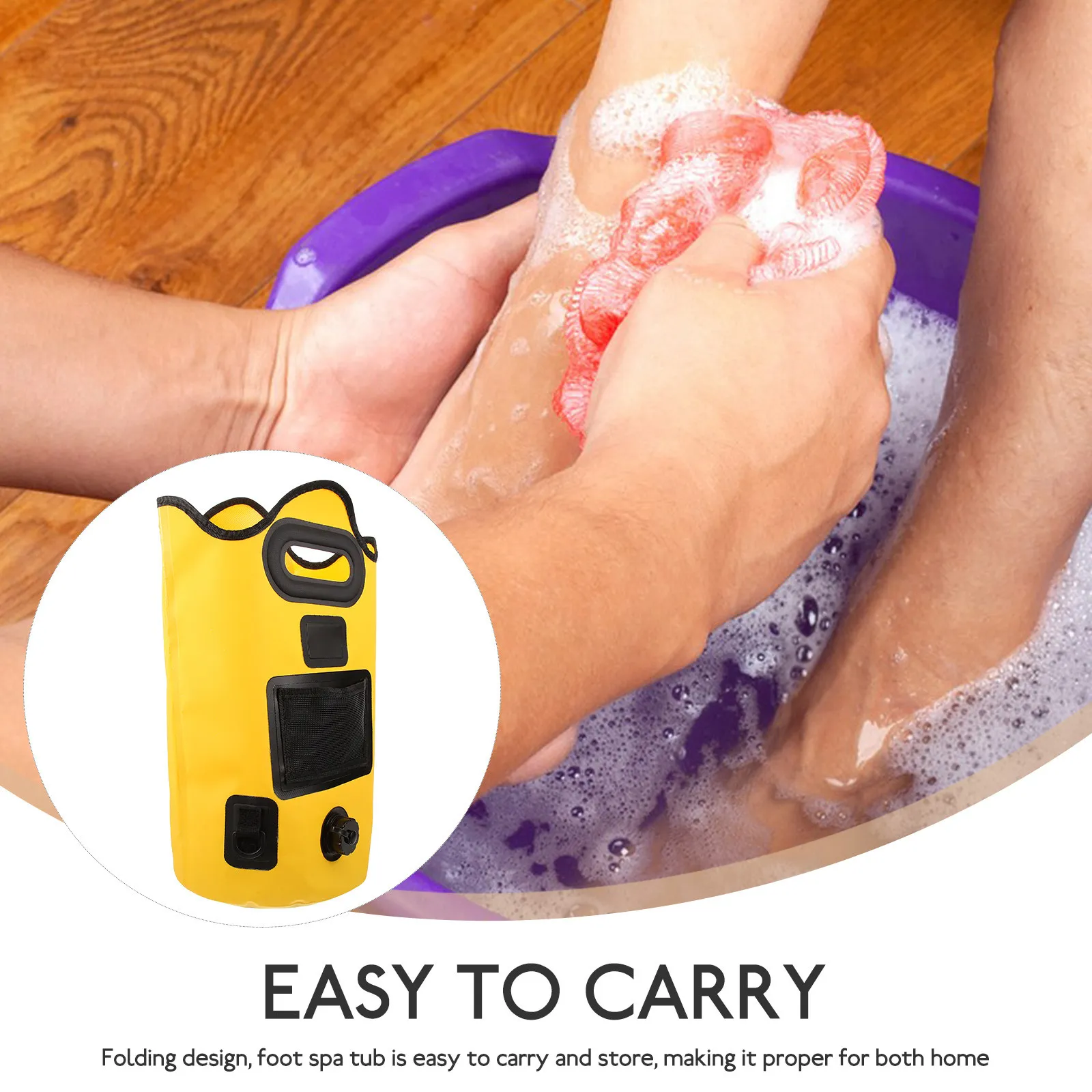 

Foldable Foot Spa Tub Portable Collapsible Foot Soaking Bucket for Travel Home Use Insulated Calf- Lightweight Easy