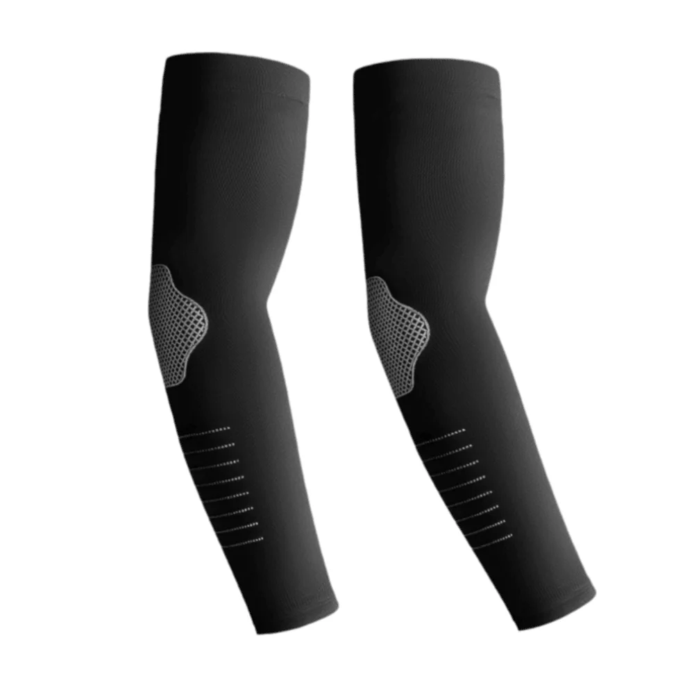 2Pcs Ice Silk Sunscreen Sleeves Elastic Quick-drying Men's Sports Arm Guards Breathable Sweat-absorbent Cooling Sleeves Cover