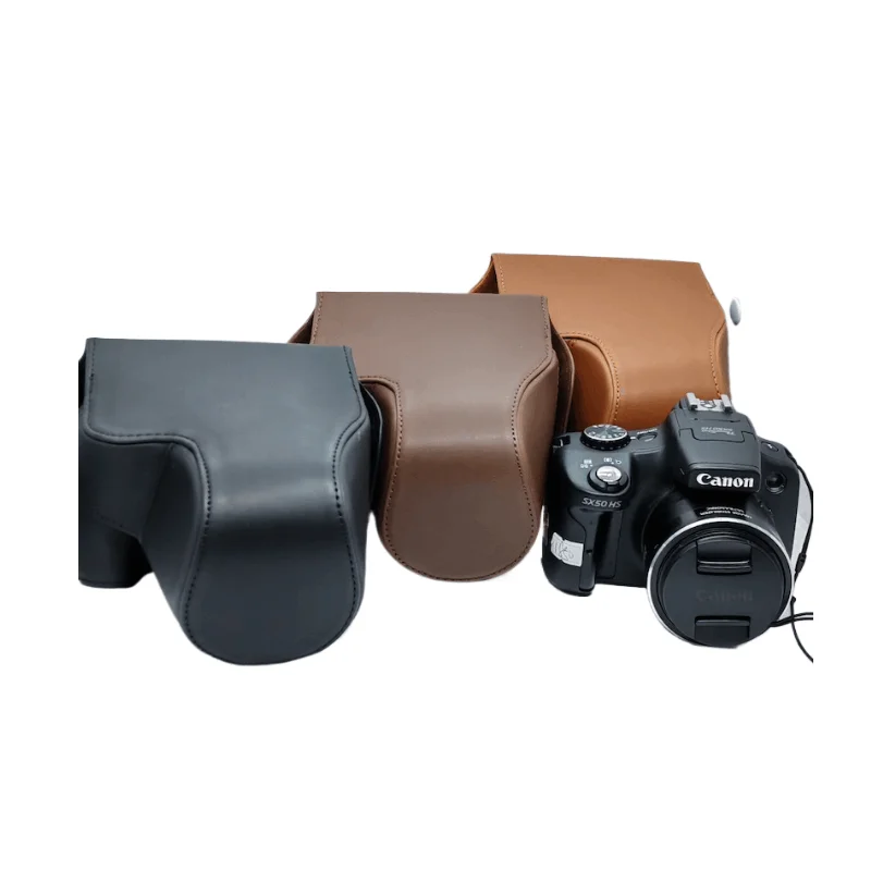 Funda de cuero PU para cámara Panasonic LUMIX DMC-FZ200 fz200 con correa para el hombro