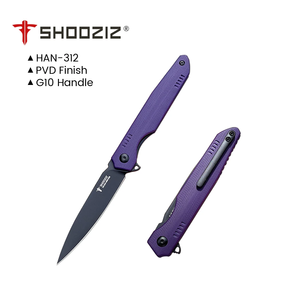 

SHOOZIZ Folding Pocket knife with Clip for Gentleman's,DC53 Steel Blade for EDC Knife,G10 for fruit knife,Outdoor Camping Tool