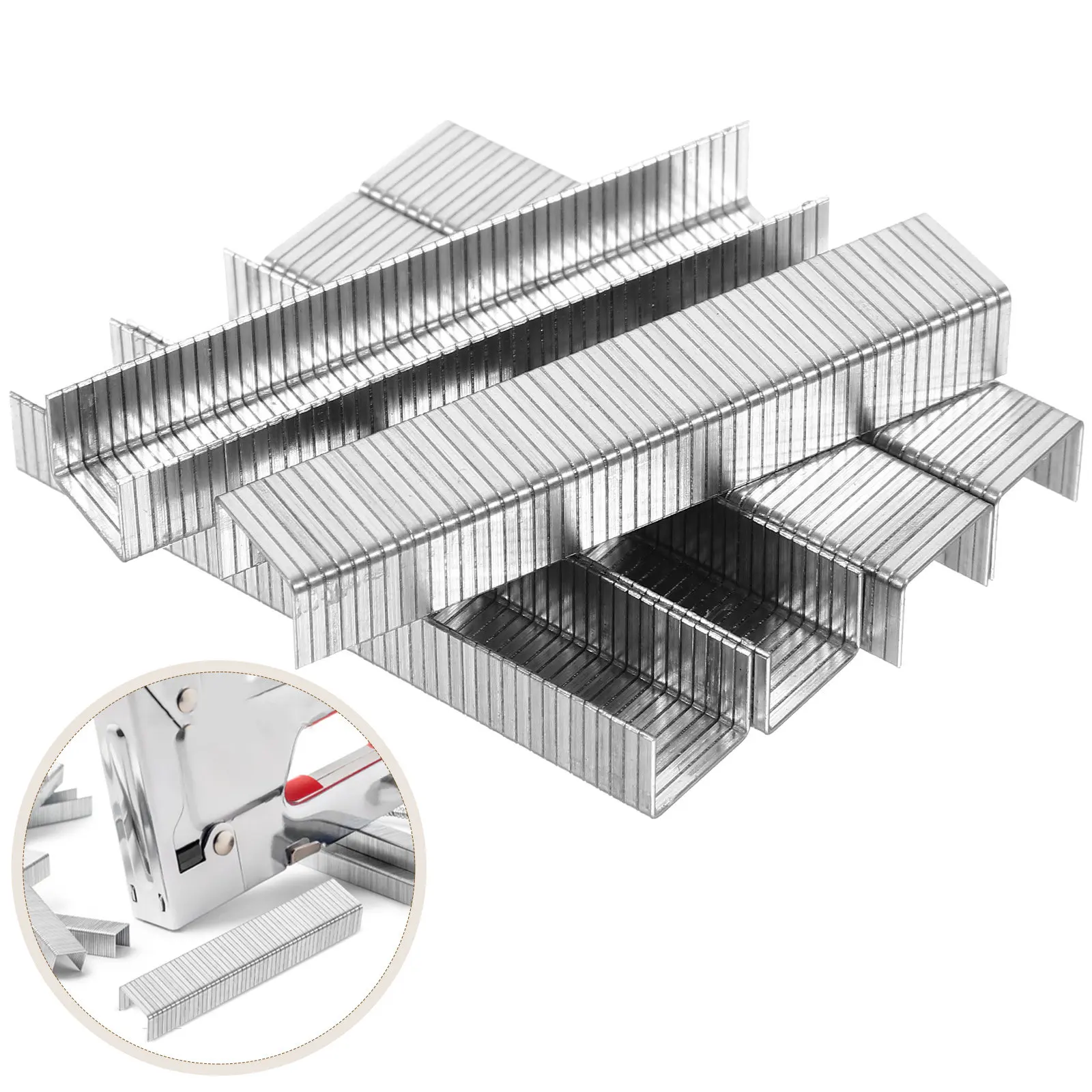 1000Pcs Pneumatic Staples Code Nails Narrow Crown Heavy Duty Metal Staples for Wood Flooring Upholstery Brad Nails