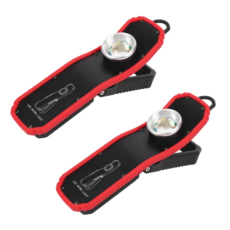 2X Cob 60W Multi-Function Hook Flashlight Car Repair Hand Lamp Outdoor Camping Flashlight