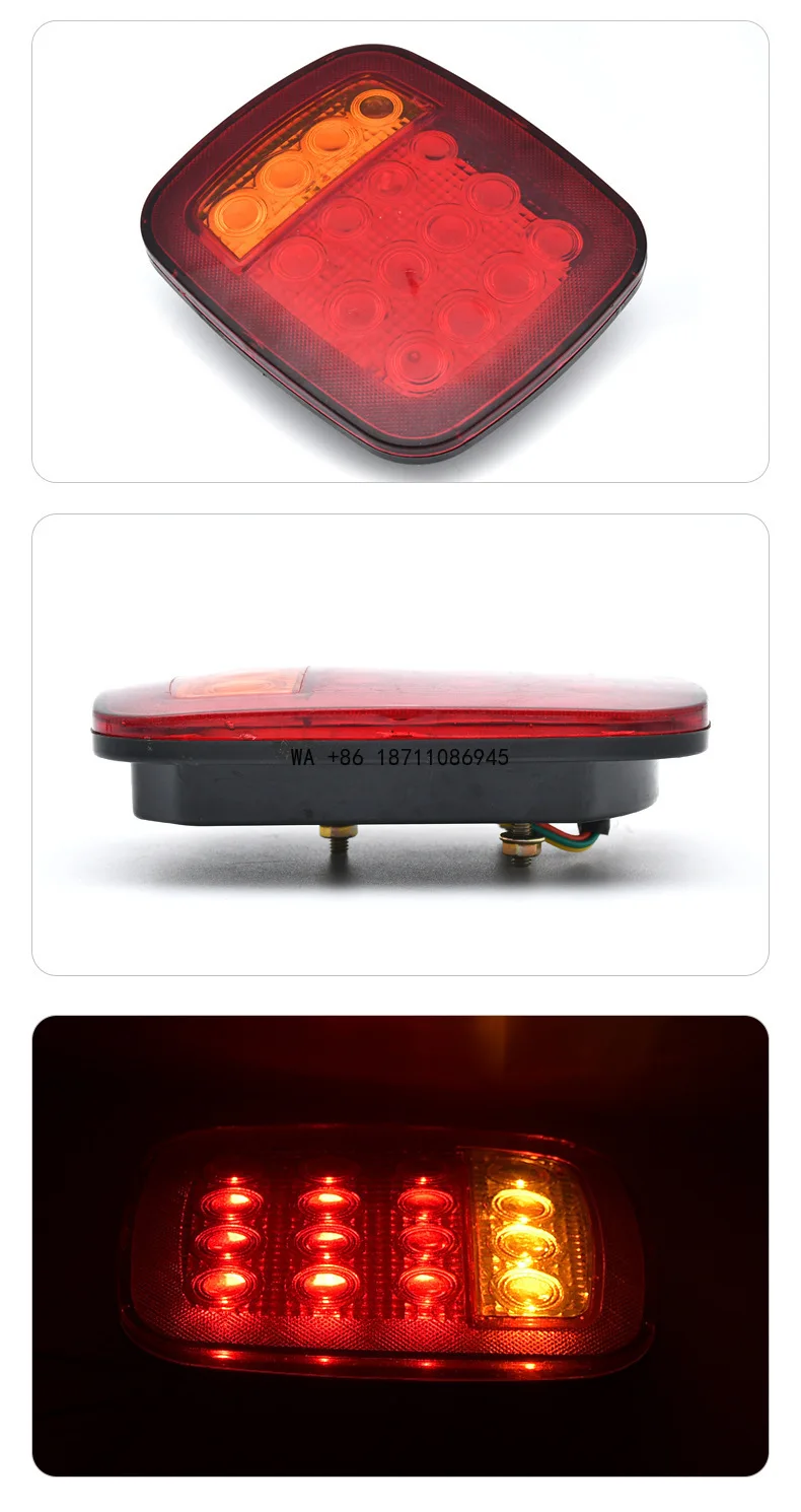 Light Lamp 6000K LED Turn Signals Lights Accessories 2pcs Trailer Tail Light 12/24v LED Waterproof Brake Stop Turn Tail Marker