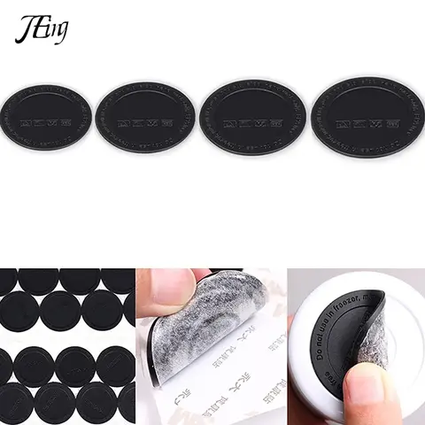 Almofada redonda de borracha preta, copo auto-adesivo, adesivos inferiores, antiderrapante, anti-queimadura, almofadas de proteção do copo, 4pcs