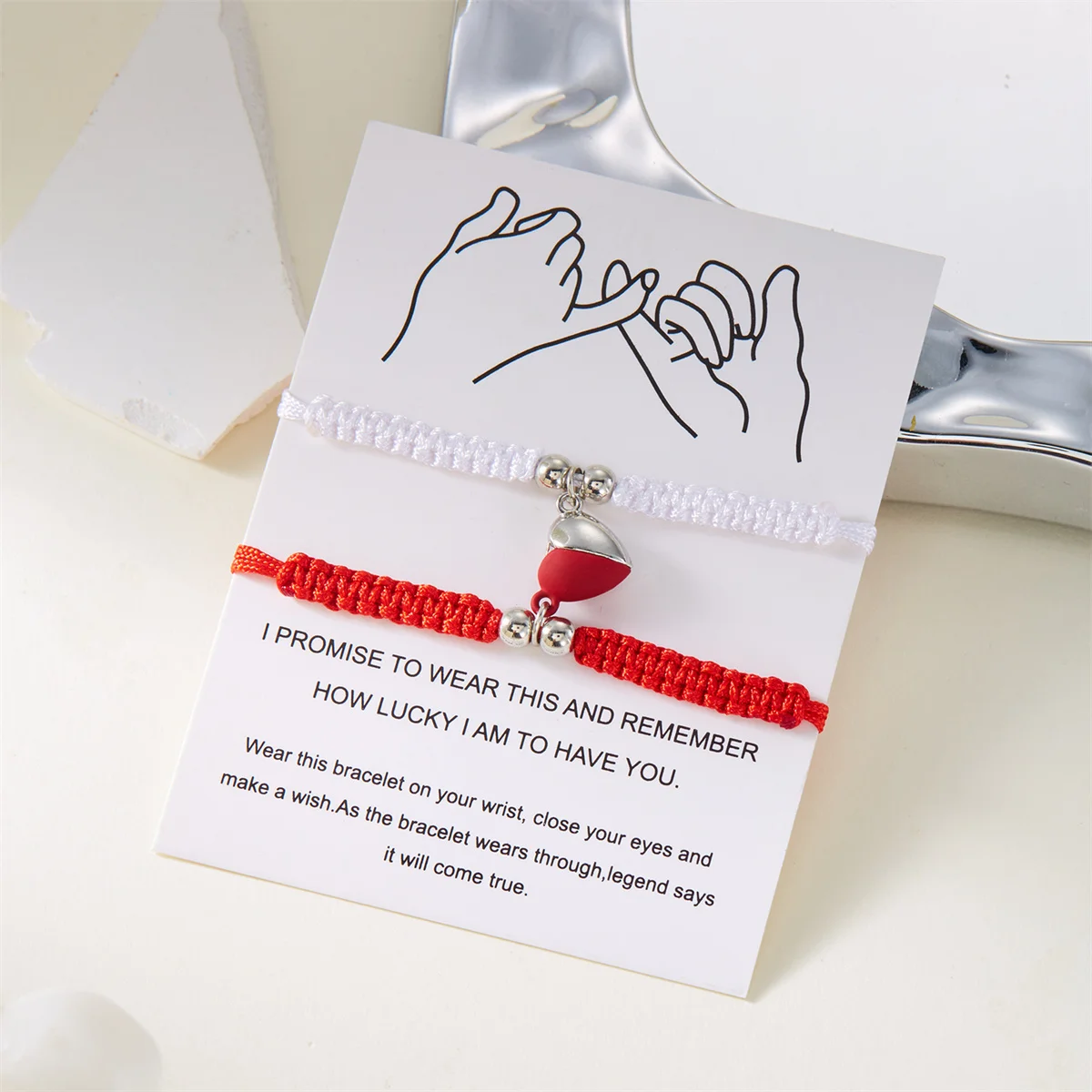 2Pcs/Set Romantic Heart Magnetic Attract Couple Bracelet For Women Men Fashion Braided Rope Matching Bracelet Friendship Jewelry