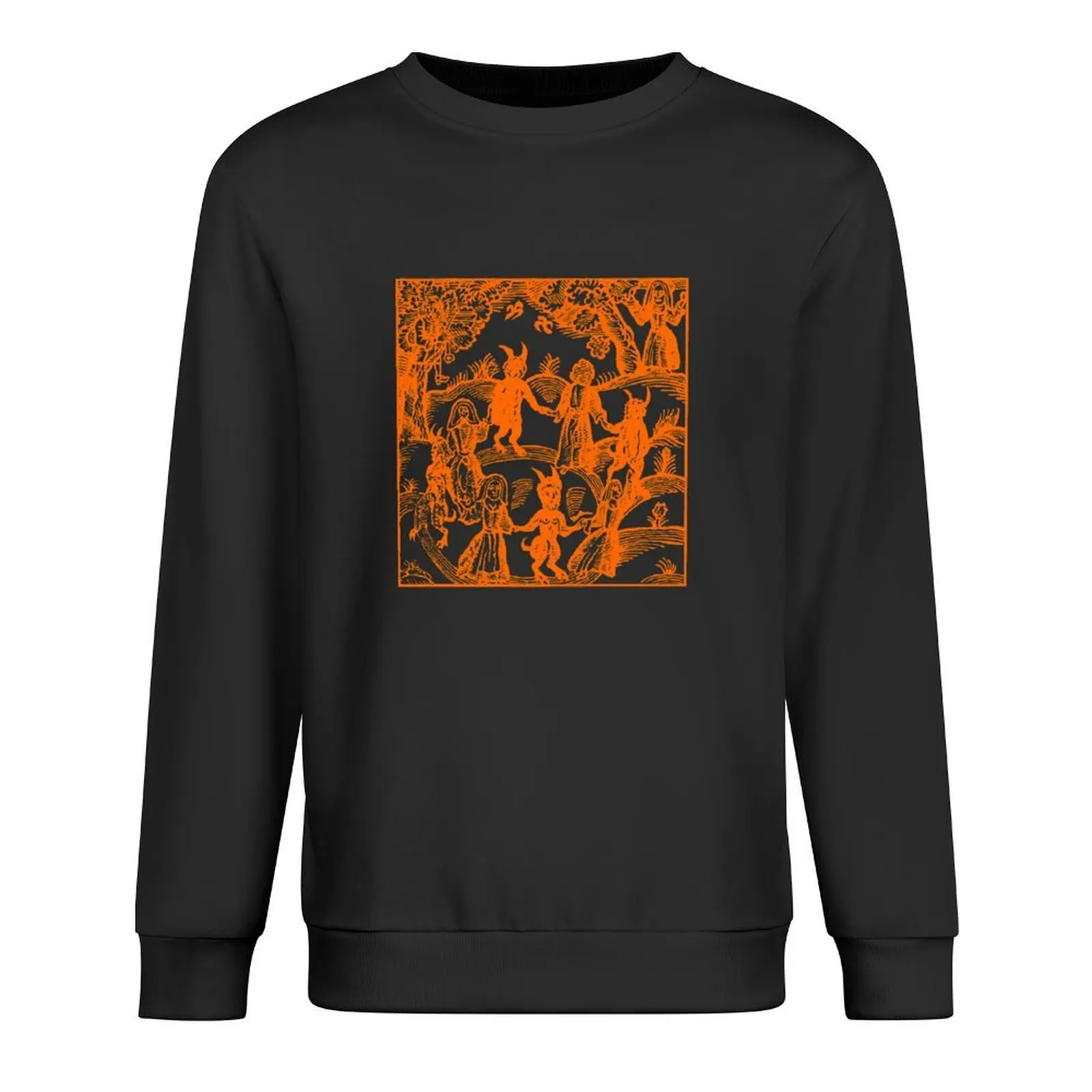 

Dance with the Orange Devil (on blue) Pullover fashion men japanese style korean clothes men's sweatshirt