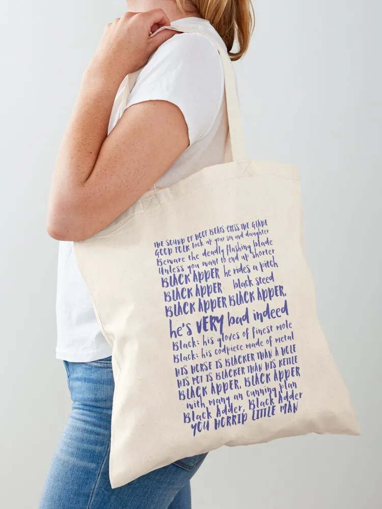 

Blackadder Lyrics Tote Bag Handbags large tote Women's personalized
