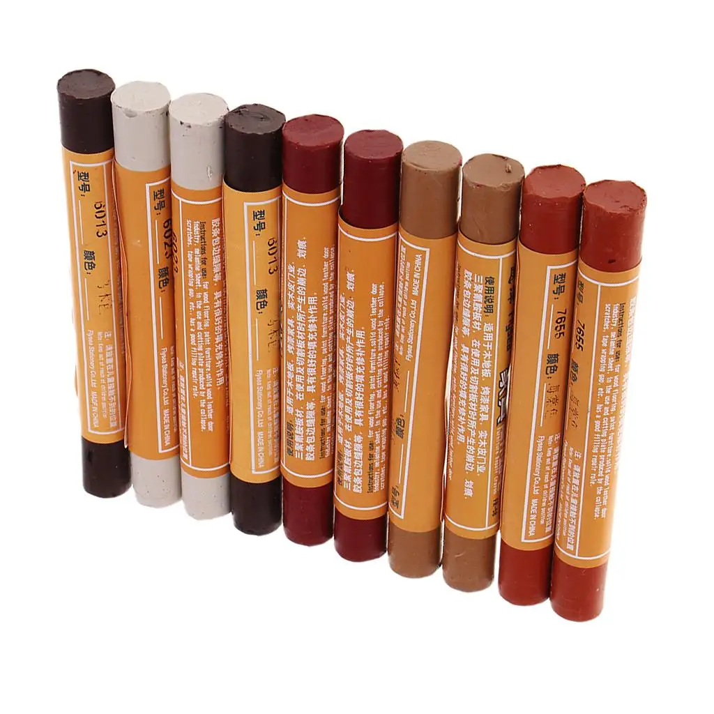Wood Repair Filler Sticks Furniture Touch Up Crayons Brown Gray Ebony Markers Kit Scratch Remover for Home
