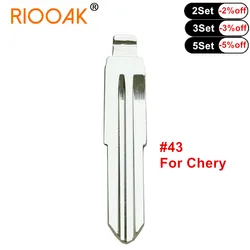 10pcs Metal Blank Uncut Flip KD Xhorse Remote #43 Key Blade for Chery A5 E5 Key Blade NO. 43