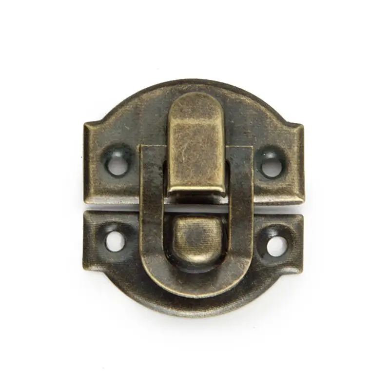 2PCS/Lot Antique Bronze Decorative Hasp Latch Buckle Small Jewelry Wooden Wine Box Hasp Latch Lock with Screws,Catch Latches