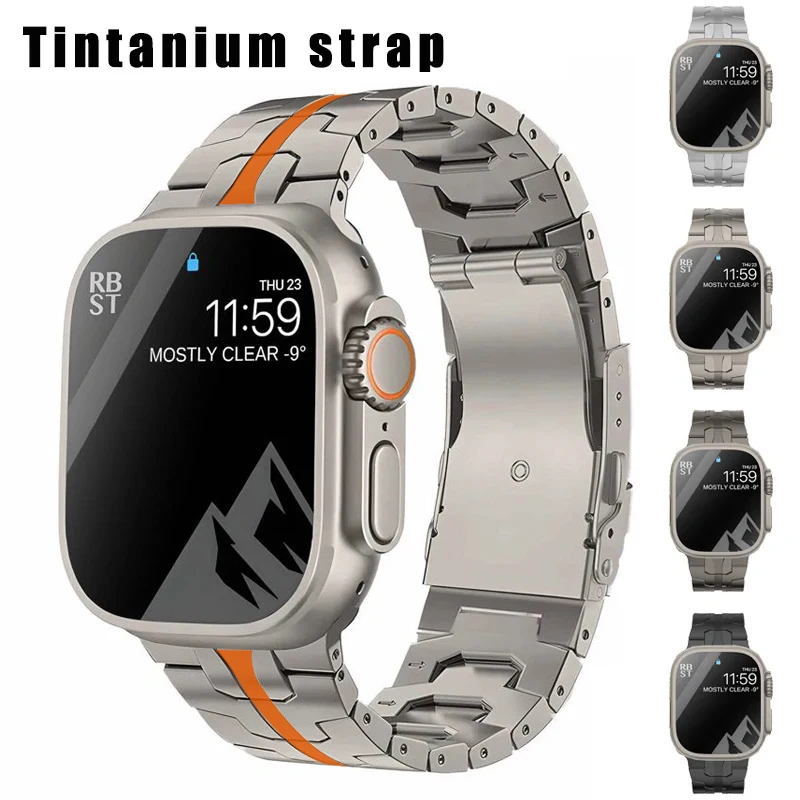 Titanium Strap for Apple Watch Band Ultra 49mm 45mm 41mm 38 42mm 44mm Metal Strap Correas Iwatch Series 8 7 6 SE 5 4 3 Bracelet