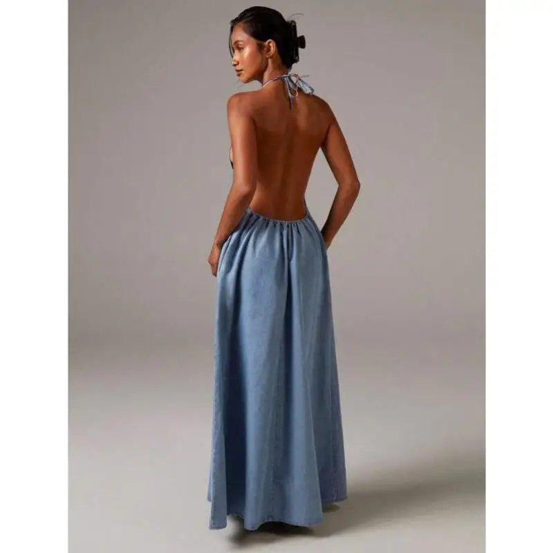 Dames herfst denim band lang Dr D 275 Sle Tee-kwart Sve dubbele taille H-lijn Ciwalk Faion-jurk