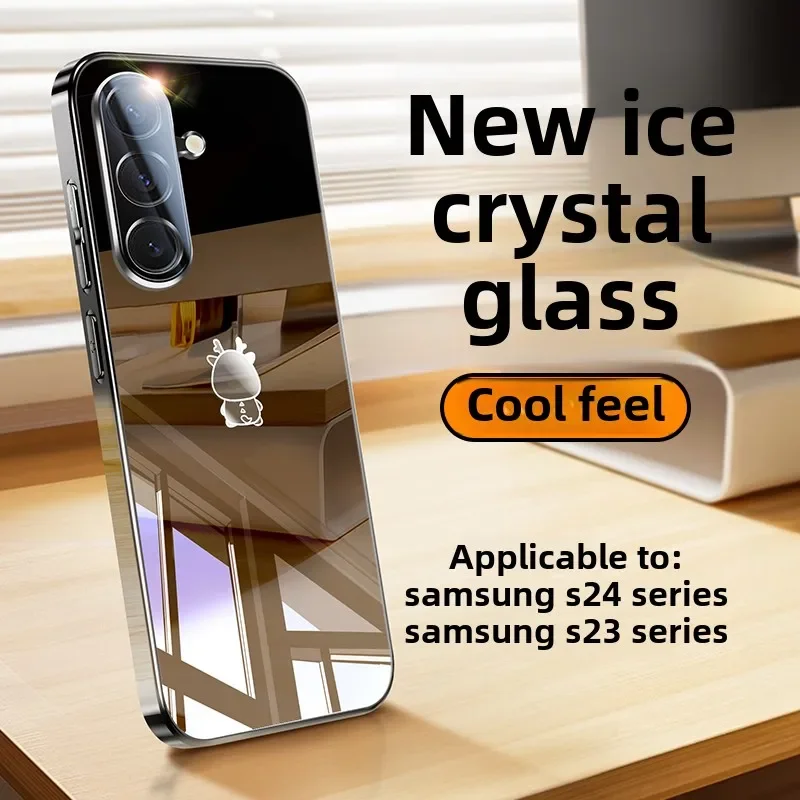 Arrival Samsung S24Ultra Mirror Glass Electroplated S24+ Full Coverage Protection Case Anti-fall S23 High-end Heat Dissipation