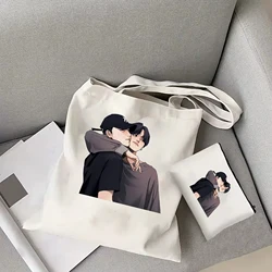 Woosan women's fashion tote bag Ateez member shoulder bag kpop Atiny tote bag Wooyoung canvas bag Korean pop group women's tote