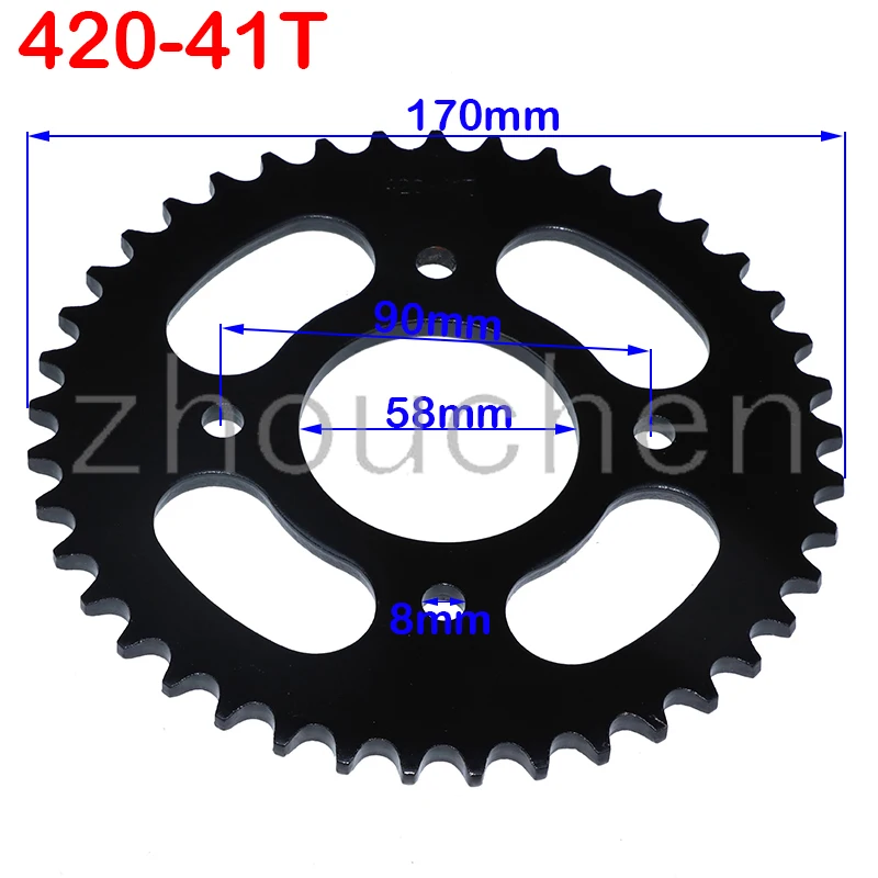 420/428 Chains 58MM 37T/41T/48T Motorcycle Chain Sprockets Rear Back Sprocket For ATV Quad Pit Dirt Bike Motorcycle Motor Moped