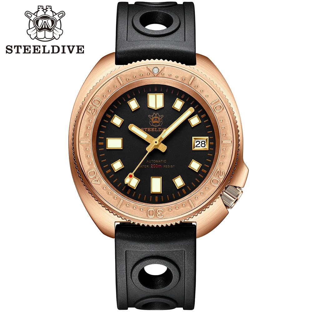 

Новое поступление 2020 Steeldive Design SD1970S Твердые бронзовые часы для погружений 20ATM NH35 Автоматические мужские часы
