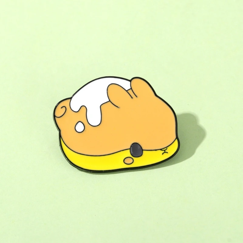 Creative Cute Cartoon Hamster Lying Down Shape Brooch Enamel Zinc Alloy Pins Badge For DIY Clothing Bags Hat T-shirt Accessories