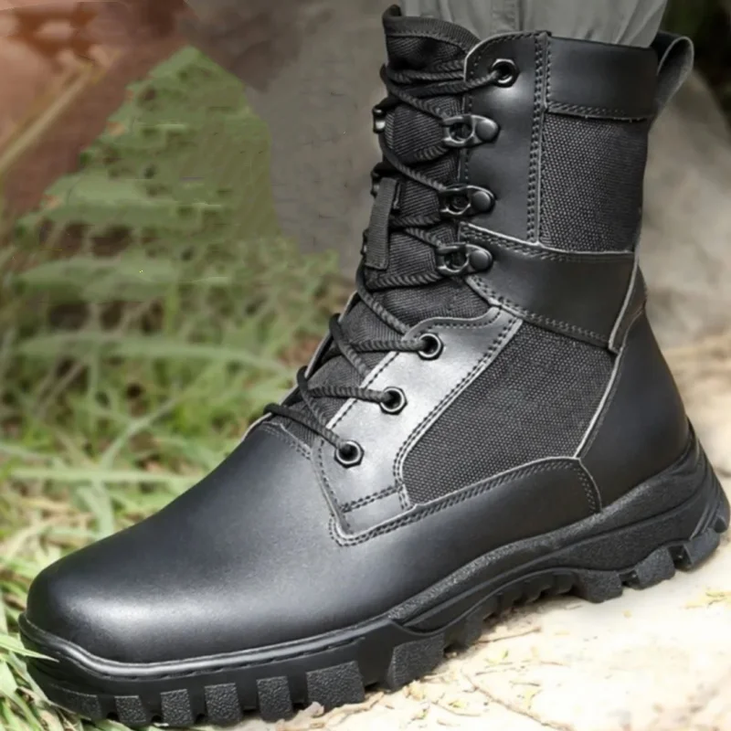 

Fashion Men's Black Boot Summer Breathable Comfortable Shoes Outdoor Hiking Walking Climbing Shoe Wear-resistant Non-slip Boots