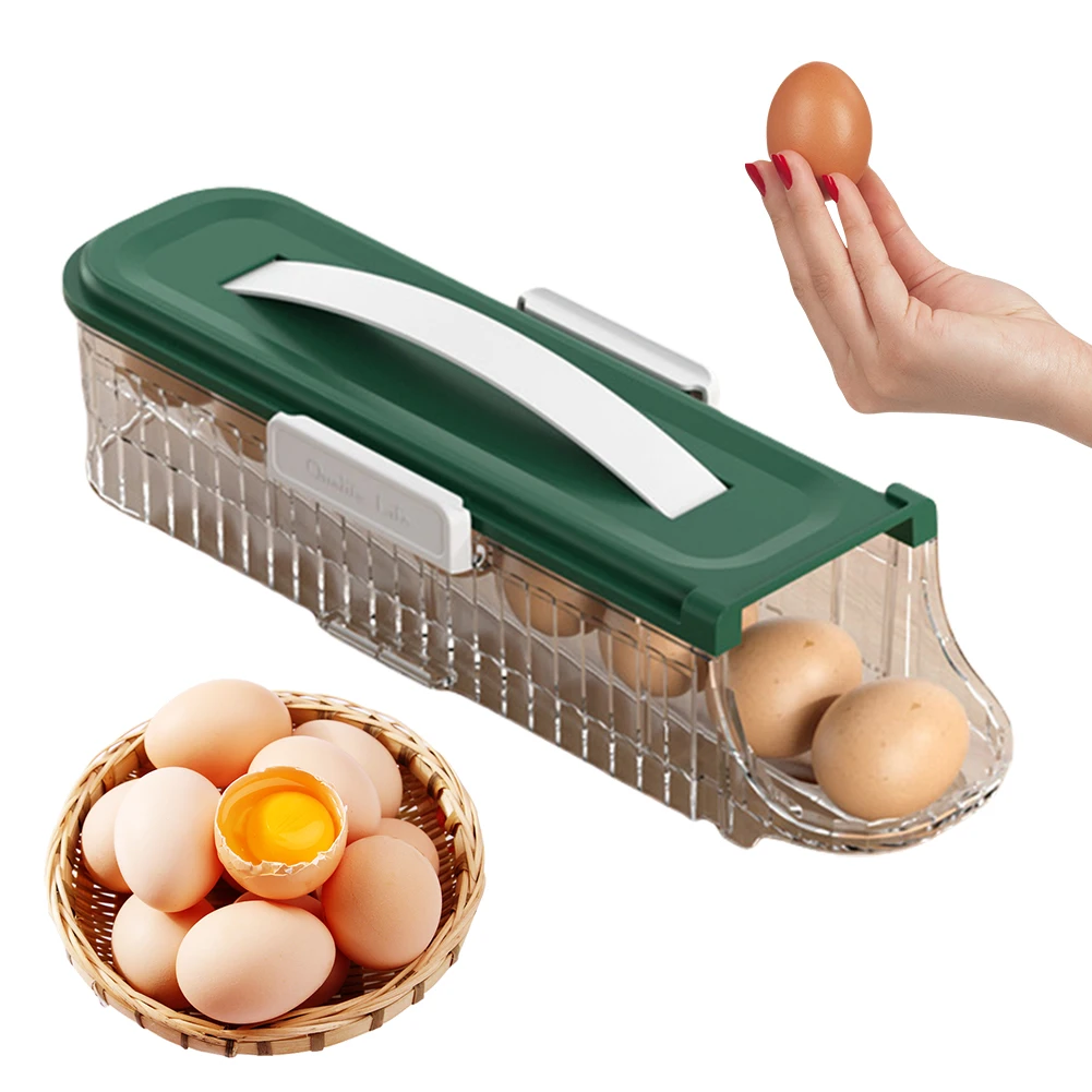 

Automatic Rolling Egg Tray Organizer Space Saving Fridge Egg Rack 1/2/3 Layer Rolling Eggs Storage Tray for Kitchen Dining Table