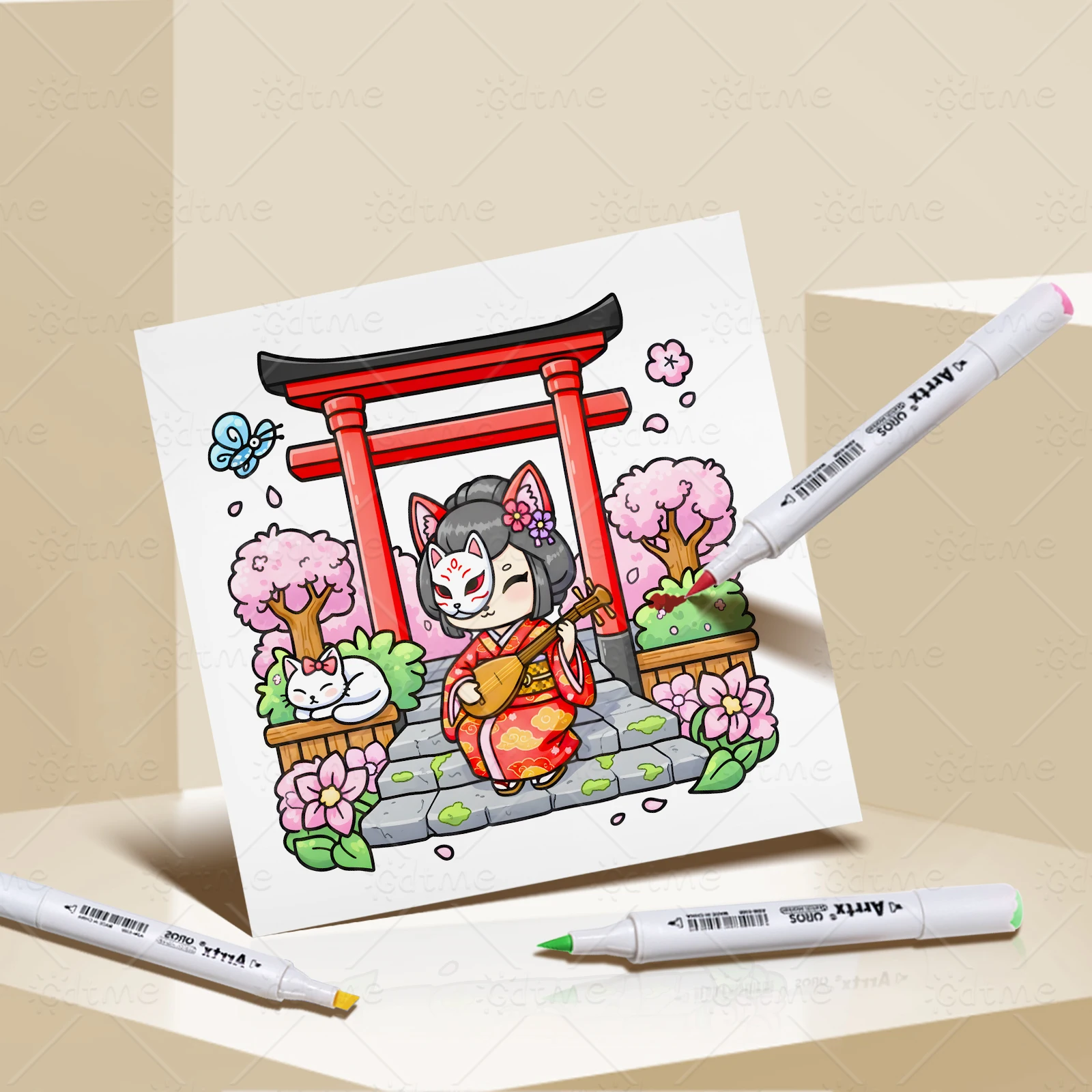 COZY JAPAN Malbuch mit einfachen Mustern für Erwachsene, süßes Zeichenbuch, perfektes Geschenk für Party und Geburtstag – Detail 6