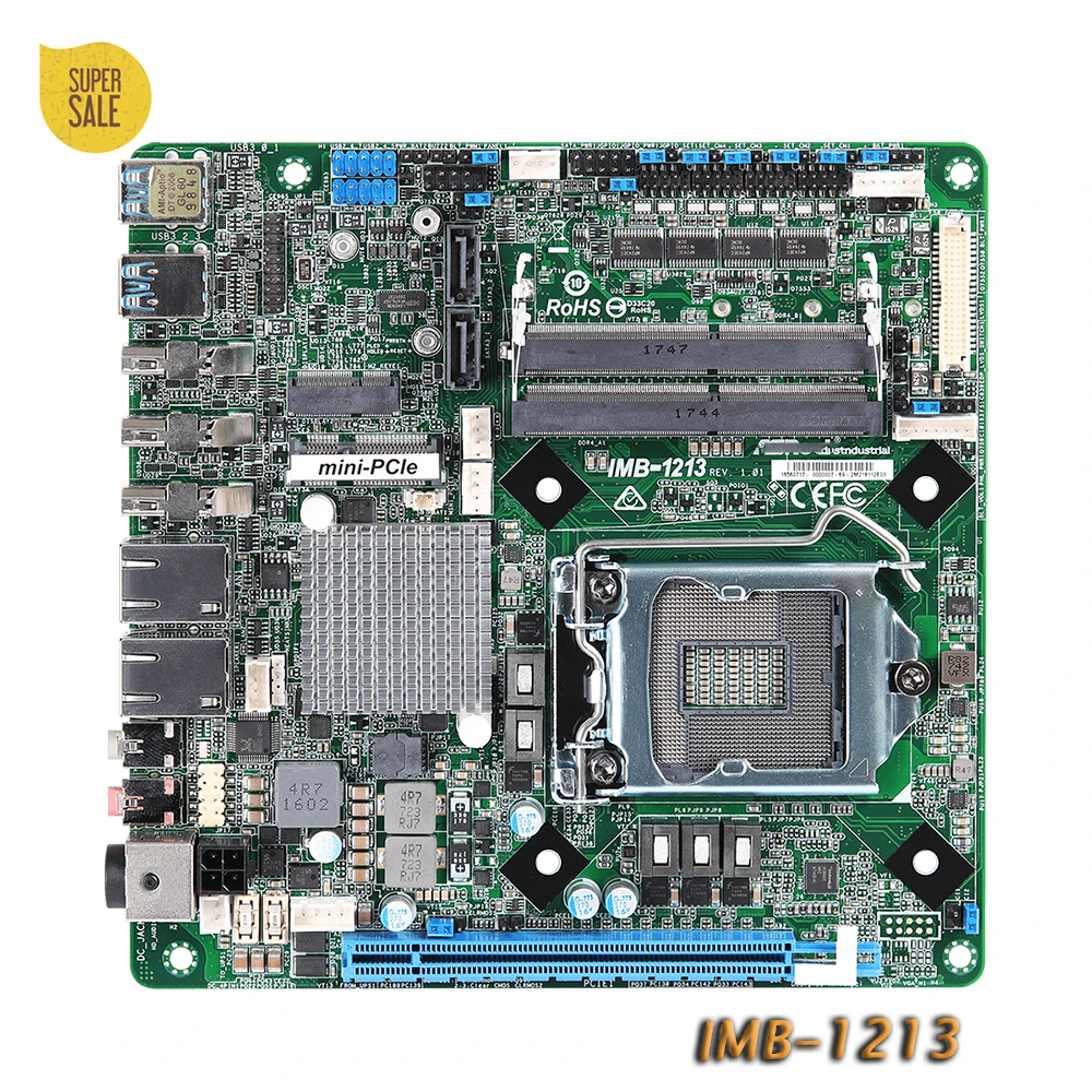 

IMB-1213 для промышленной материнской платы ASRock Mini-ITX, набор микросхем 1511pin Q370 DDR4 64 ГБ
