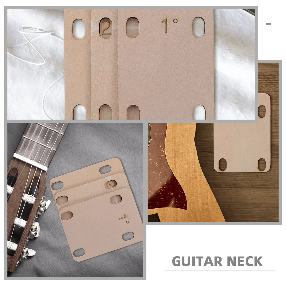 Espaciadores de cuñas para cuello de guitarra, accesorios, placa eléctrica, arandela de ajuste plana de madera, 3 uds.