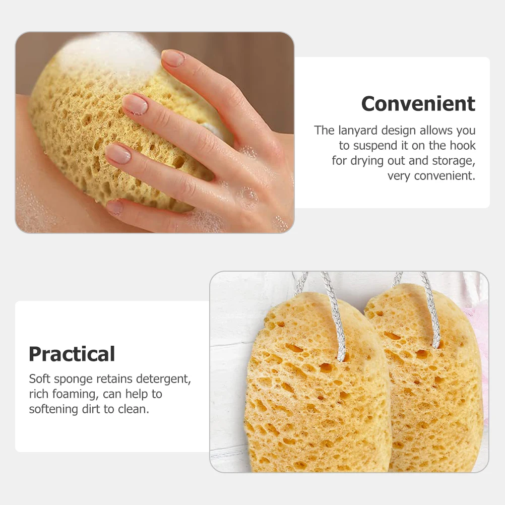 

2pcs Honeycomb Bath Sponge Shower Soft Foaming Body Cleanser Lanyard Kids Loofah Exfoliating Bath Tool