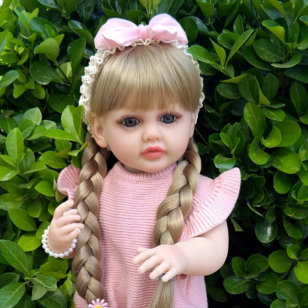 22 นิ้ว 55 ซม.สําเร็จรูป Reborn ตุ๊กตาสาวไวนิลตุ๊กตาจําลองเด็กแต่งตัวของเล่นวันเกิดคริสต์มาสของขวัญ