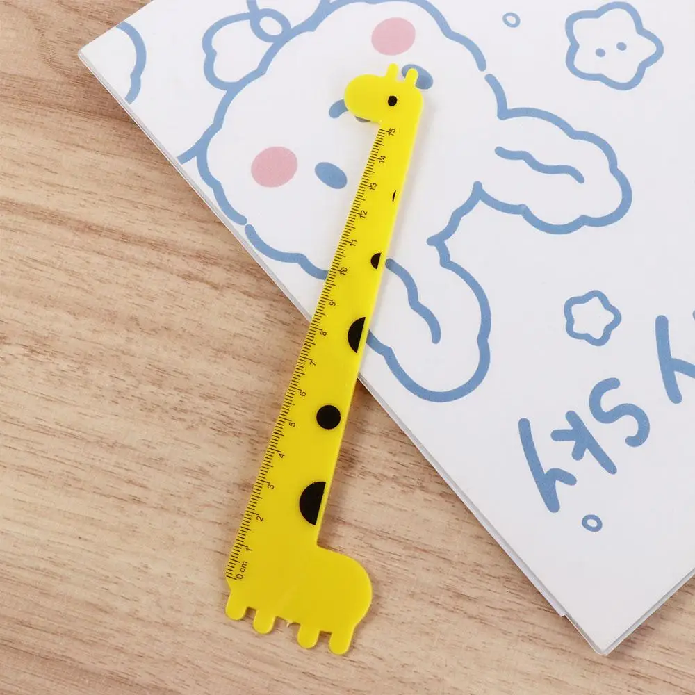 Sided Cartoon Gauging Tools Stationery Engineers Accessory Measuring Tool Straight Ruler Giraffe Ruler Drafting Supplies Ruler