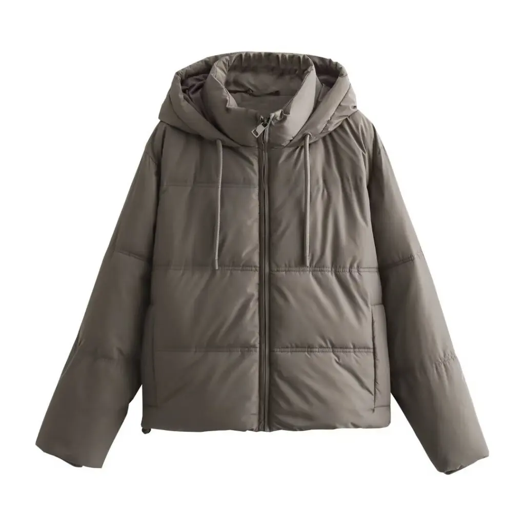 

Women's Cotton-Padded Hood Jacket Autumn Fashion Short Thick Coat E48590