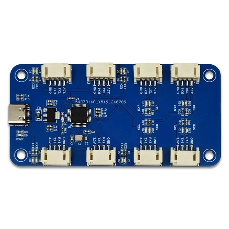 Ch344q usb tipo c para módulo serial ttl de 8 vias, porta serial de 8 canais, módulo de expansão de porta serial multicanal uart