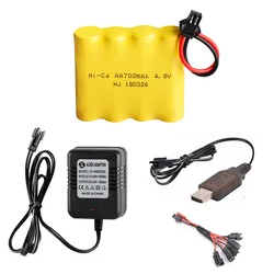 NI-CD Battery 700mAh 4.8V Rechargeable  4* AA 4.8V Battery Pack with USB Charger For Rc toys Cars Tanks Robots Boats Guns Parts