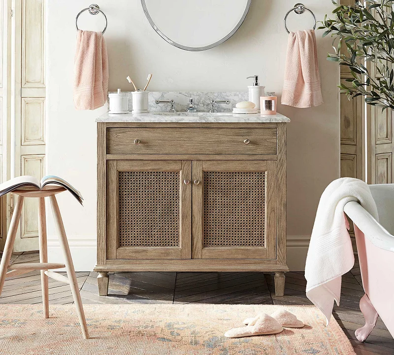 

m 36-Inch Modern American Style Solid Wood for Bathroom Vanity Cabinets Vietnam Factory Made for Hotels Plywood Melamine Board m