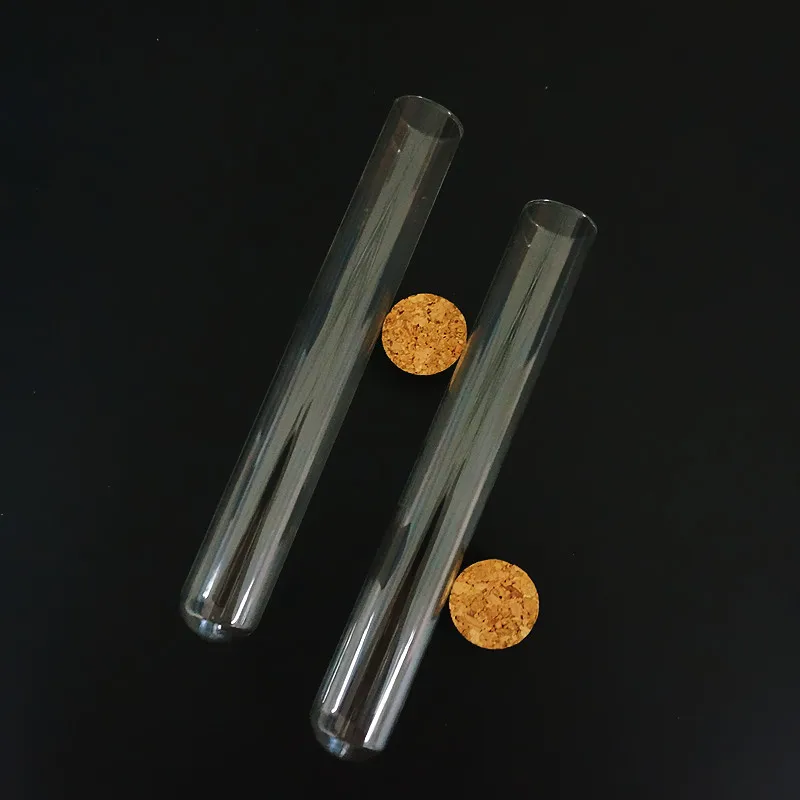 12pcs/lot Clear 30x200mm Glass Test Tube With Cork Round Bottom