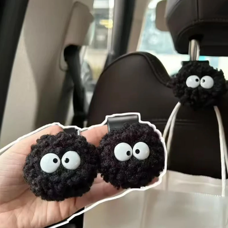 

1/2 шт. Милый крючок-органайзер для автомобильного сиденья в форме угольной шарика, для хранения на подголовнике, для сумок, еды, одежды, декор для автомобиля