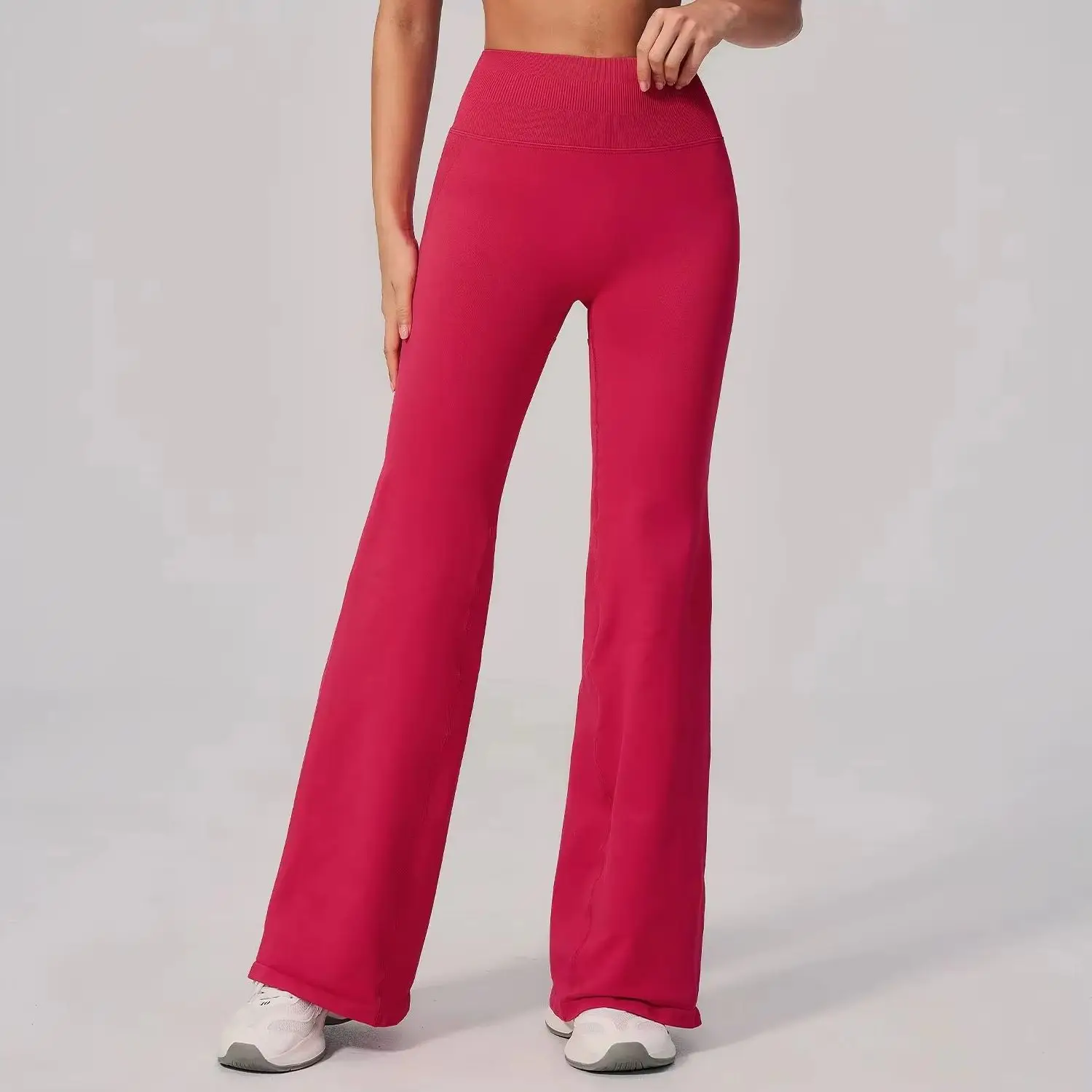 Seamless Fitness Leggings Women Sport High Waist Elastic Ribbed Yoga Leggings Gym Jogging Quick Dry Push Up Slim Pants Female