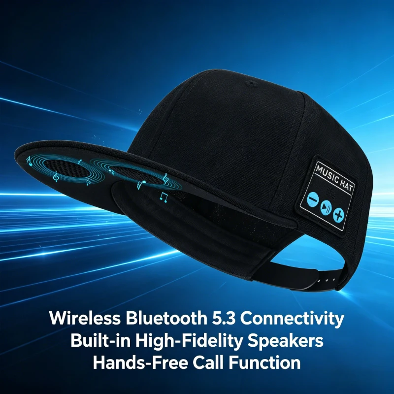 

New Hat with Bluetooth Speaker Wireless Smart Speakerphone Cap for Outdoor Sport Wireless Bluetooth Baseball Cap with Mic