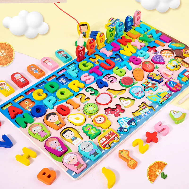 Logarithmic Board Magnetic Fishing Game Number Children's Early Education Toys Pzzle Toy Fishing Rod Kindergarten Fun Game