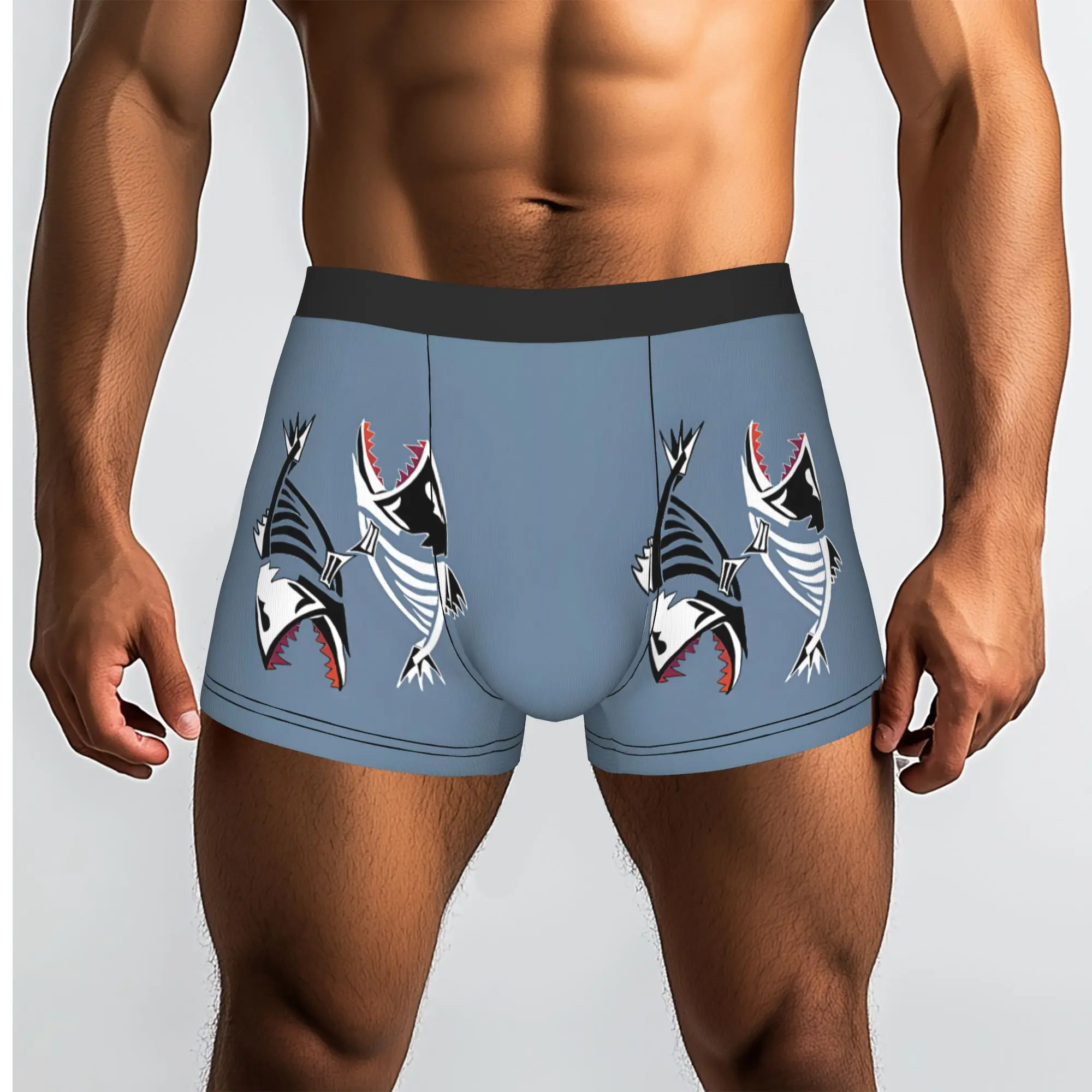 

1piece Tribal Fish Underpants Homme Panties Male Underwear Ventilate Shorts