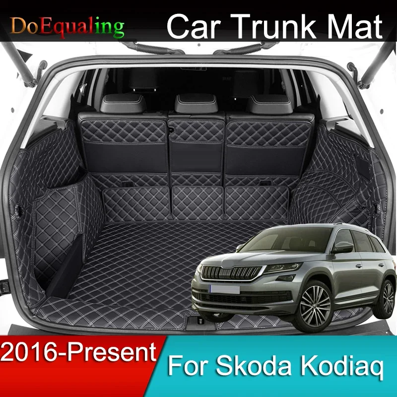 

Car Mats Trunk Net Accessries Interior Parts Panel Mat Eco Leather for Skoda Kodiaq 2016 2017 2018 2019 2020 2021 2022