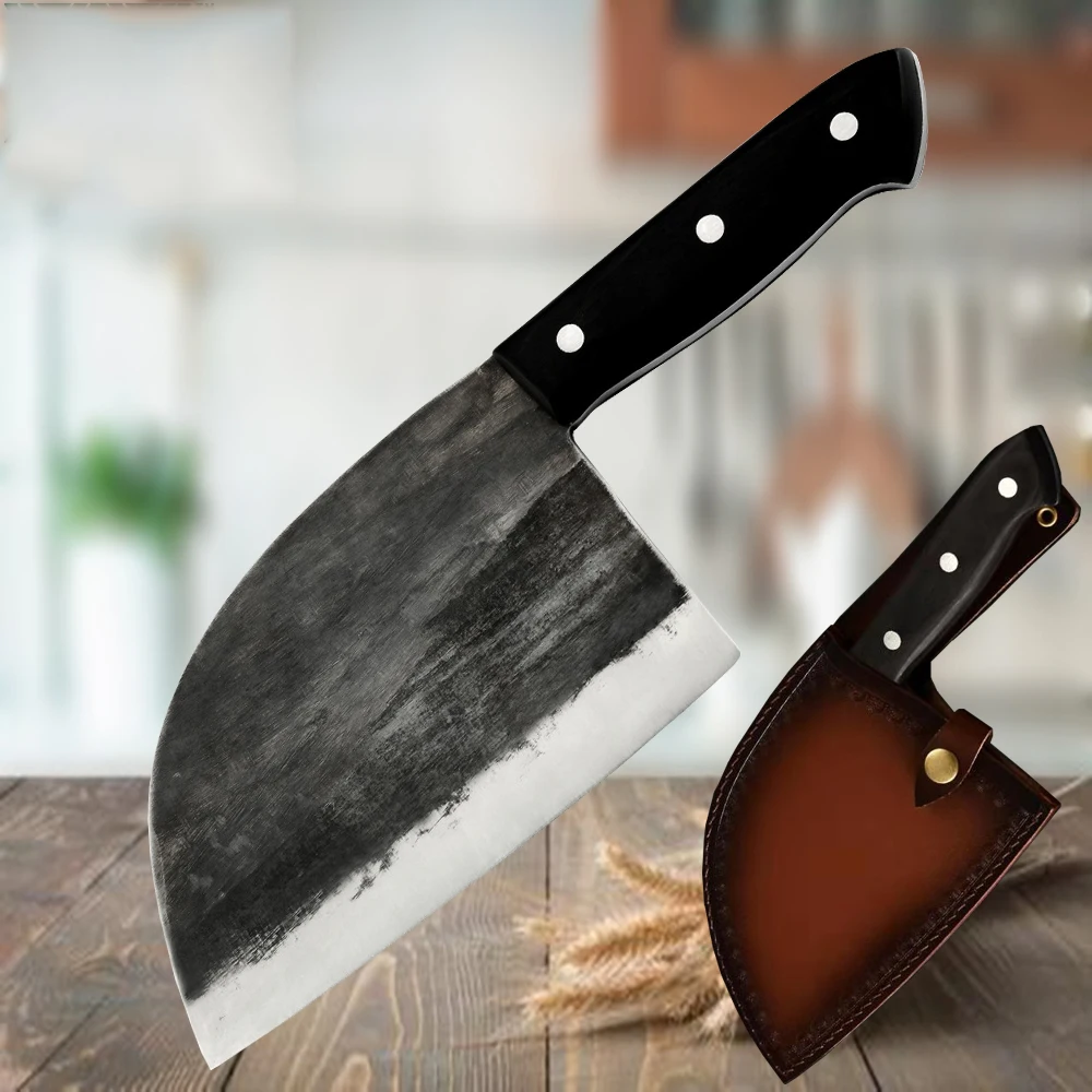 Stainless Steel 6.5 inch Handmade Forged Chef Knife Full Tang Handle Chinese Knife Cleaver Butcher Knife Kitchen Knives
