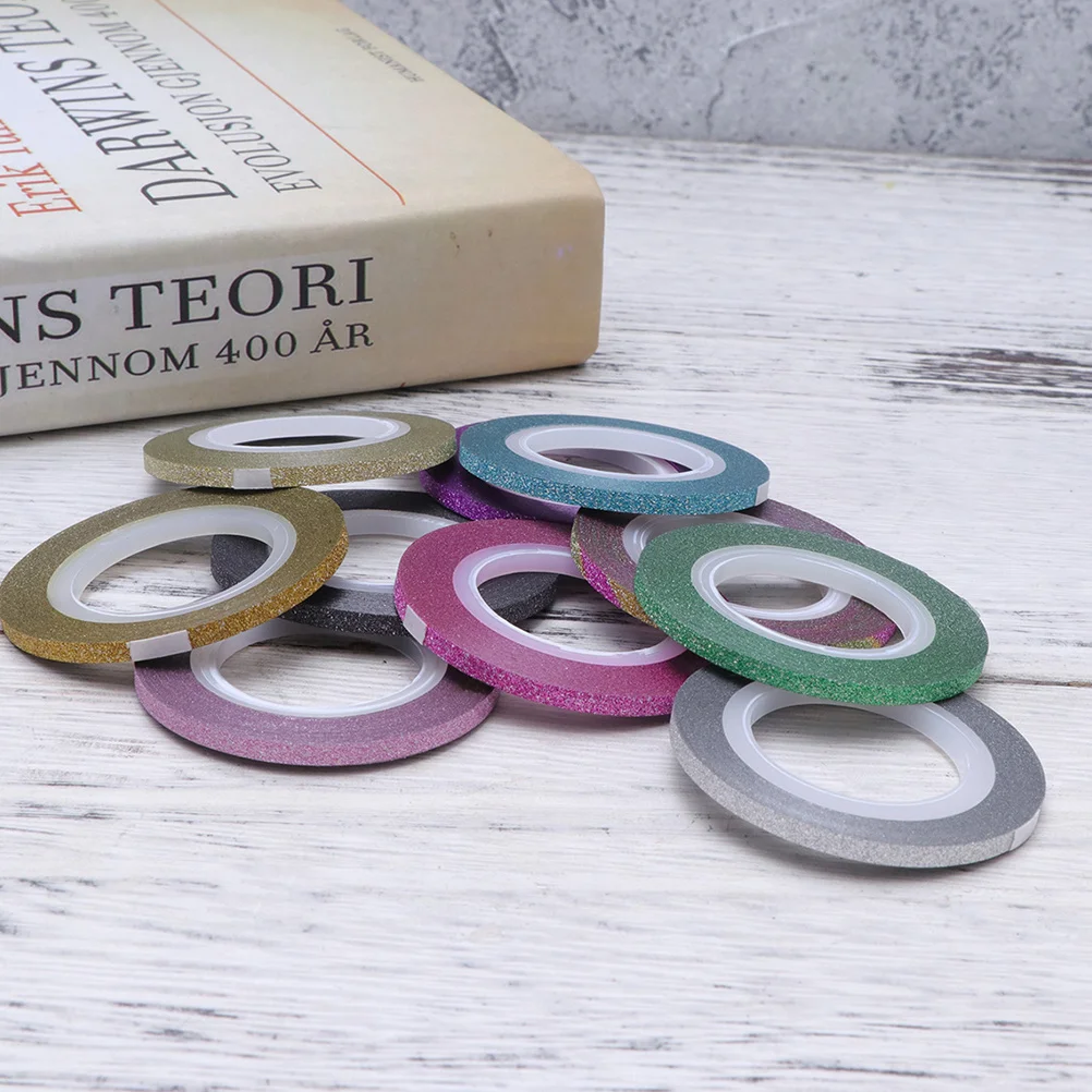 20 pezzi di nastro per unghie satinato glitter linea 3 mm autoadesivo strisce per nail art fai da te decorazione per manicure adatta per mani dita dei piedi false