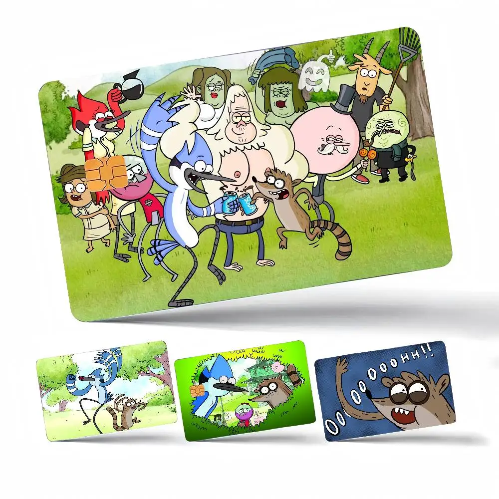 Regular Show Anmie 4pcs 1Set Sticker Film Skin Cover for Credit Card Debit Bank Card Front