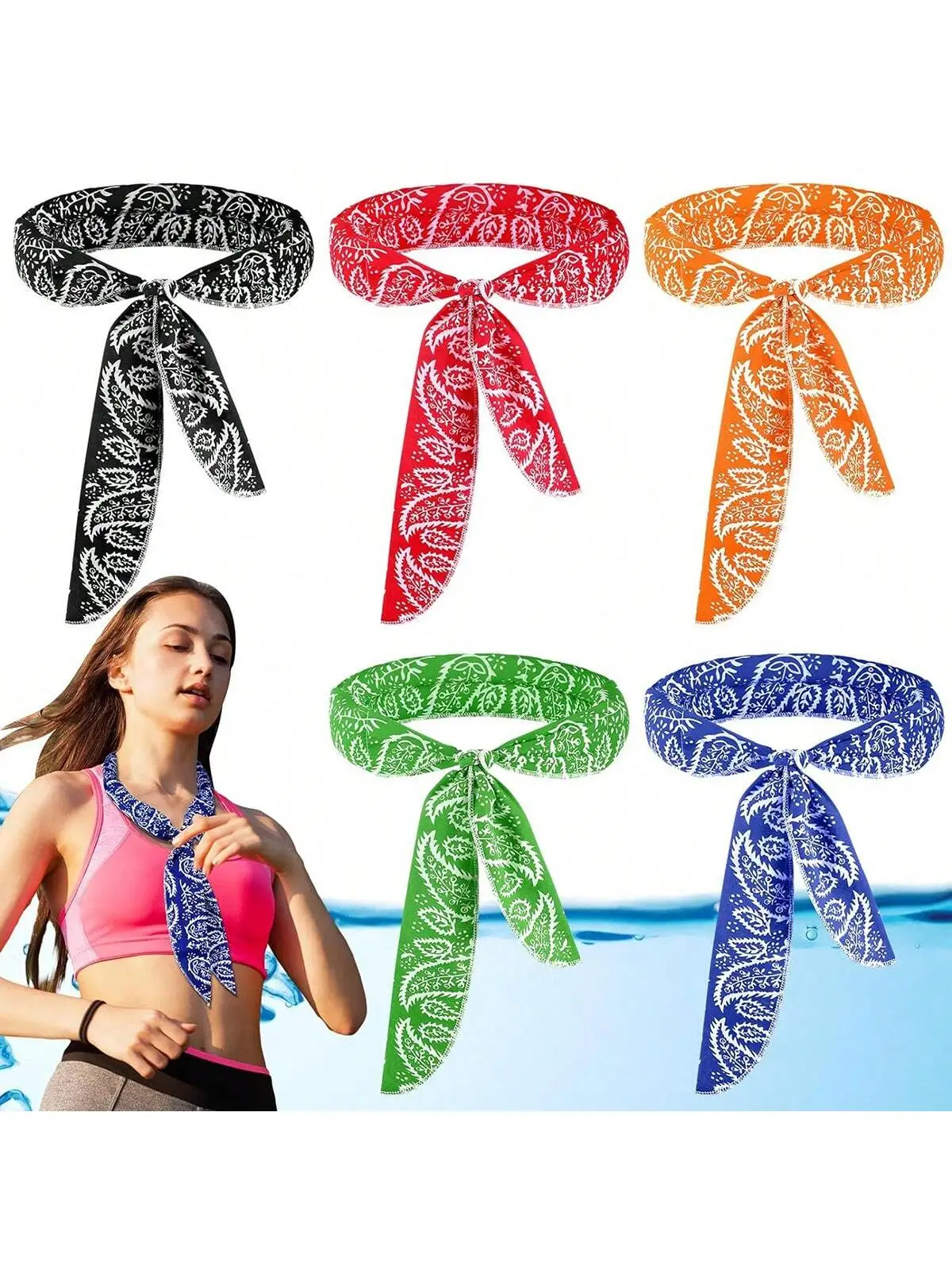 1pc Unisex Cooling Scarf Neck Warmer Headband for Outdoor Activities Summer Sports Headwear Fashionable Cooling Towel