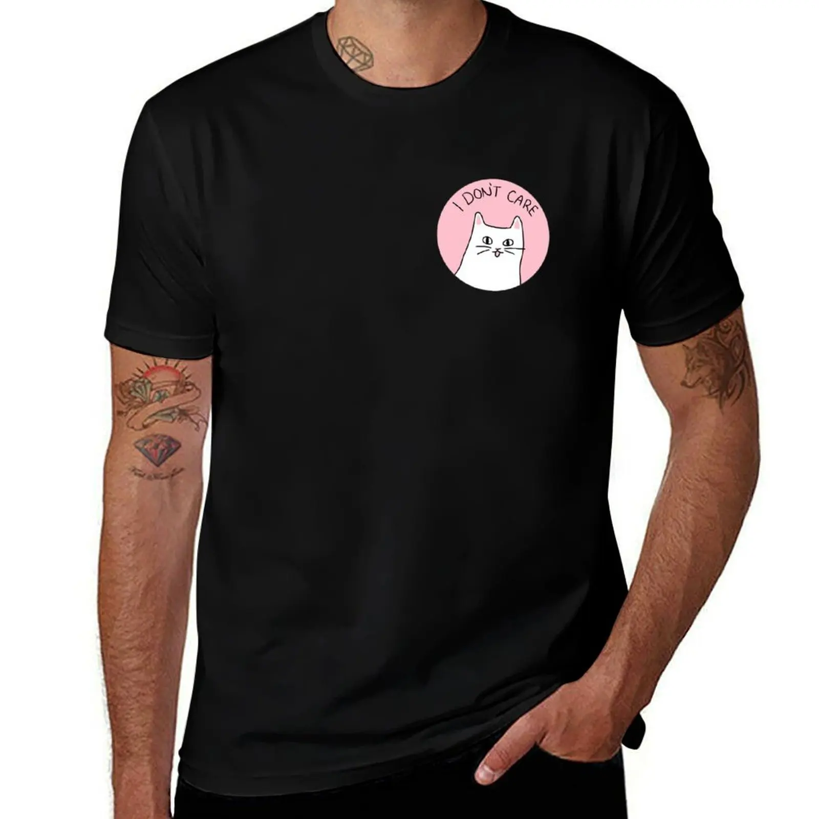 

I Don't Care - Cynical Cat T-Shirt man t shirts for men man t shirts for men casual t shirt for man 100 percent cotton T-Shirt