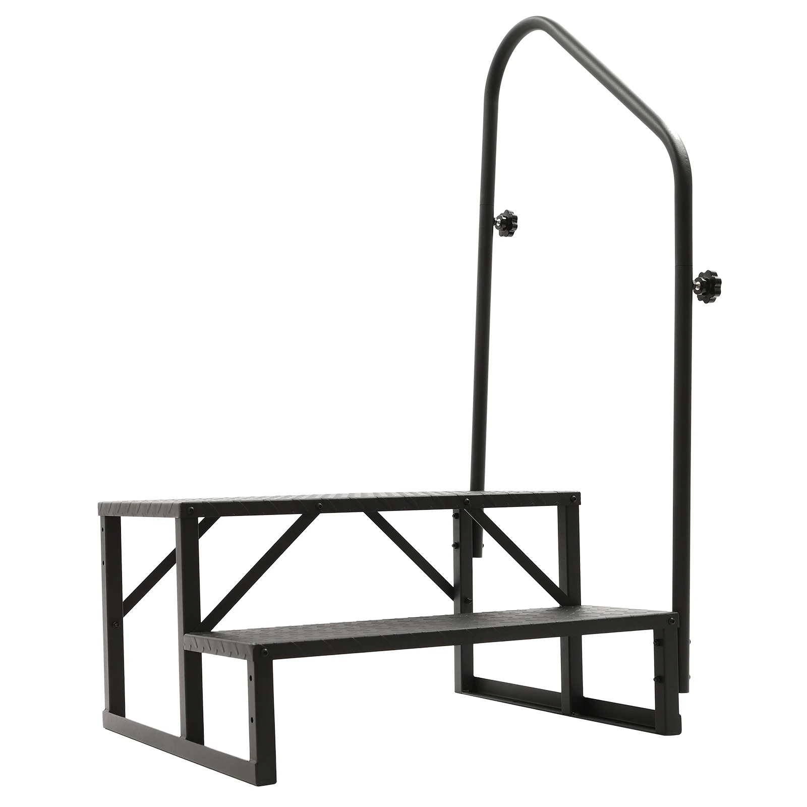 RV Stairs Handrails Ladder, Durable Steel Frame, 450 lbs Capacity, Adjustable for Left/Right Mounting, Easy Installation, Ideal